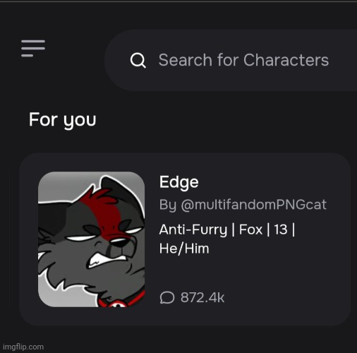 Why Did c.ai Recommend THIS To Me? | image tagged in funny,furry,anti furry,memes,character ai,ai | made w/ Imgflip meme maker