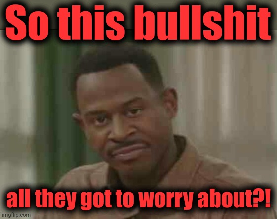 Martin Lawrence smirk | So this bullshit all they got to worry about?! | image tagged in martin lawrence smirk | made w/ Imgflip meme maker