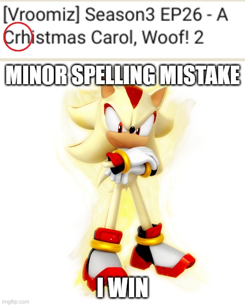 lol, plus this was their last episode | image tagged in minor spelling mistake hd,lol,memes,funny,spelling error,christmas | made w/ Imgflip meme maker