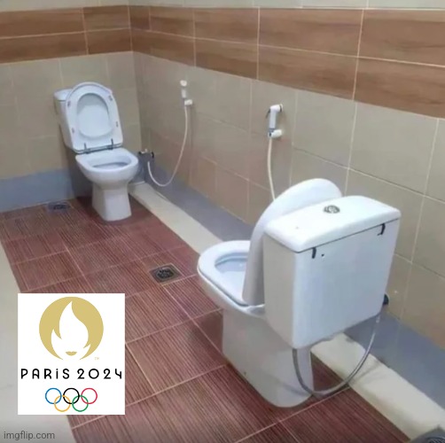 2024 olympics | image tagged in olympics,paris olympics,2024 olympics,bathroom,funny memes | made w/ Imgflip meme maker