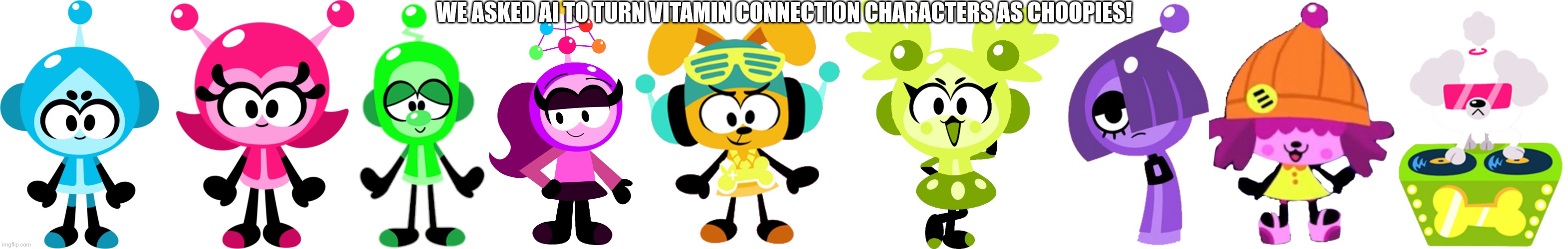 What do you think when the vitamins will be as the Choopies? | WE ASKED AI TO TURN VITAMIN CONNECTION CHARACTERS AS CHOOPIES! | image tagged in vita boy,mina girl,endo,felosity,asthma | made w/ Imgflip meme maker