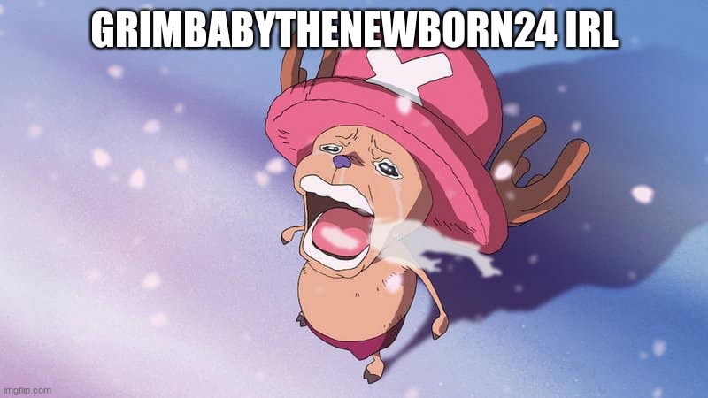 crying chopper one piece | GRIMBABYTHENEWBORN24 IRL | image tagged in crying chopper one piece | made w/ Imgflip meme maker