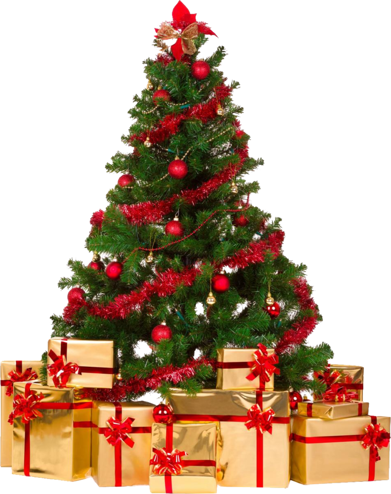 High Quality Christmas tree with presents Blank Meme Template