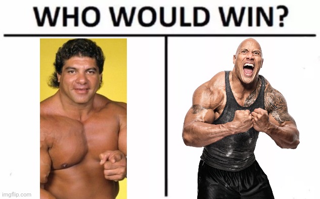 Magnificent Don Muraco & Dwayne Johnson in Battle of the Rock Lords II | image tagged in who would win,wrestlemania,nickname,wwf,oof rocks | made w/ Imgflip meme maker