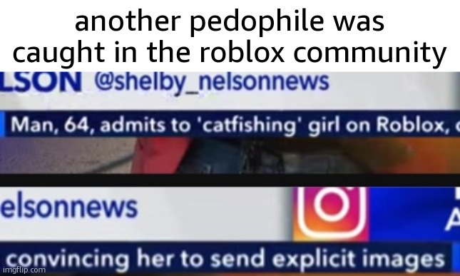 shedletsky needs to wake up | another pedophile was caught in the roblox community | made w/ Imgflip meme maker