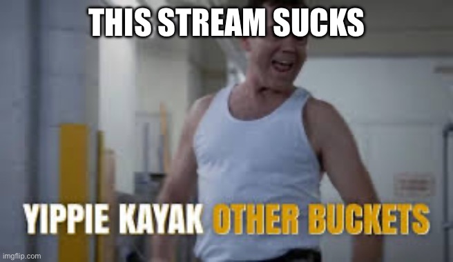 Yippie kayak boyle | THIS STREAM SUCKS | image tagged in yippie kayak boyle | made w/ Imgflip meme maker