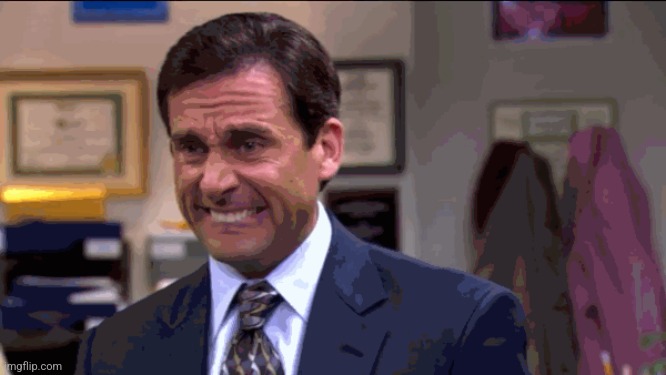 Michael Scott Grimace Face | image tagged in michael scott grimace face | made w/ Imgflip meme maker