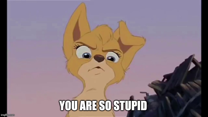 You Are So Stupid | YOU ARE SO STUPID | image tagged in lady and the tramp 2 | made w/ Imgflip meme maker