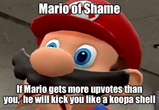 Mario of Shame | image tagged in mario of shame | made w/ Imgflip meme maker