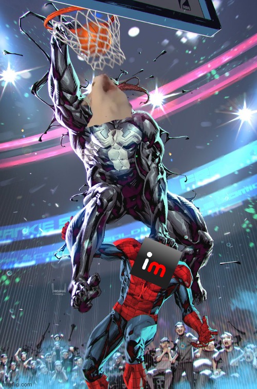 Venom slam dunk | image tagged in venom slam dunk | made w/ Imgflip meme maker