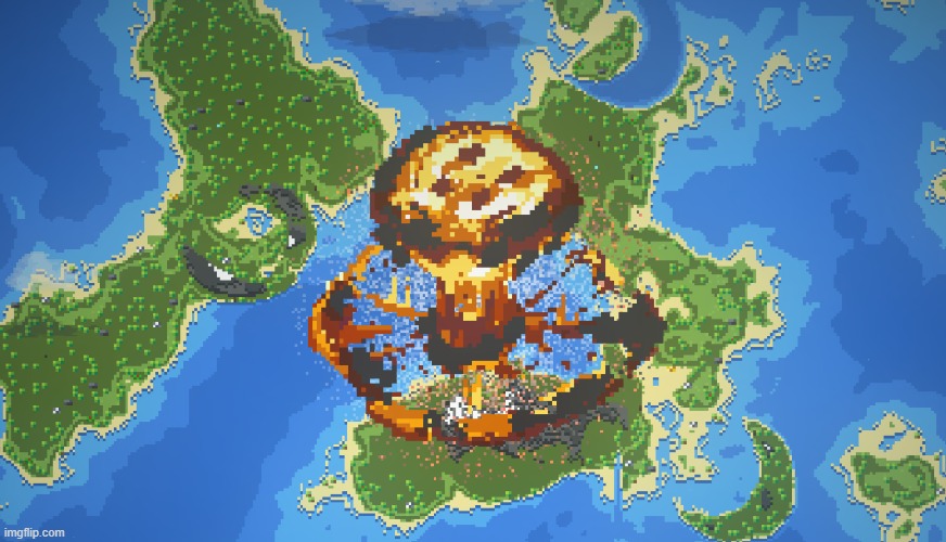 WorldBox Tsar Bomba Explosion | image tagged in worldbox tsar bomba explosion | made w/ Imgflip meme maker