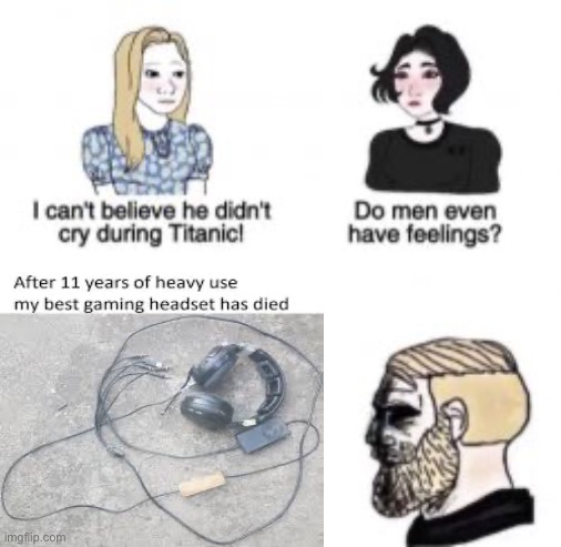 rip headphones | image tagged in i can't believe he didn't cry during titanic,gaming | made w/ Imgflip meme maker