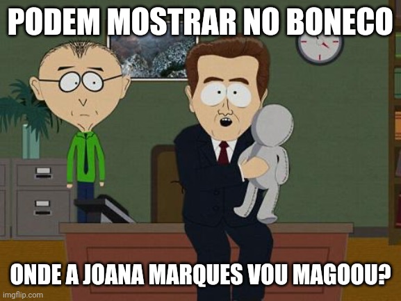 Show me where it hurts | PODEM MOSTRAR NO BONECO; ONDE A JOANA MARQUES VOU MAGOOU? | image tagged in show me where it hurts | made w/ Imgflip meme maker
