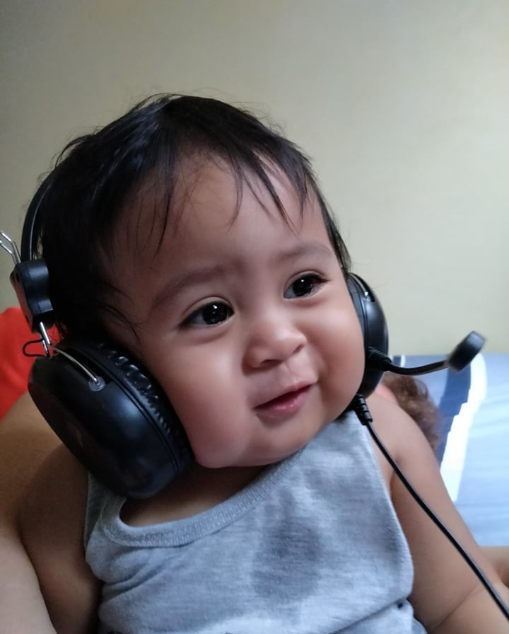 SAD ARTHUR baby with headphones Blank Meme Template
