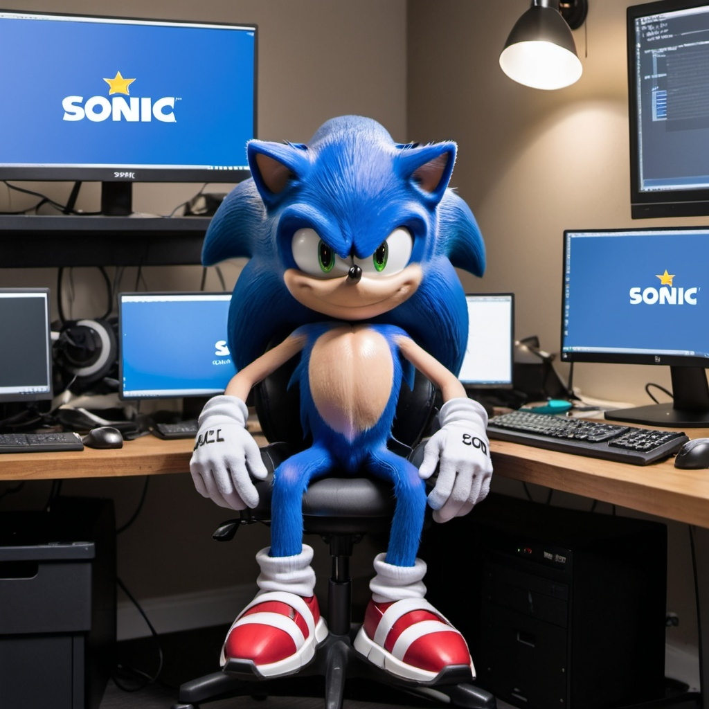 High Quality Sonic installed linux Blank Meme Template