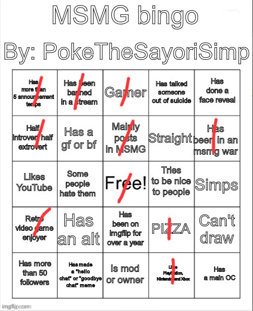 i miss poke | image tagged in msmg bingo by poke | made w/ Imgflip meme maker