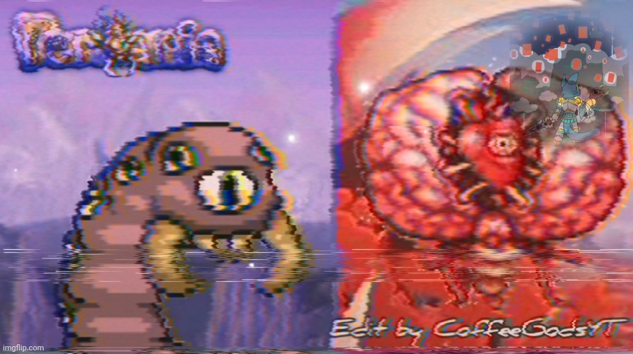 Corruption vs. Crimson (edit by me) | image tagged in terraria,video games,bosses,edit,youcut | made w/ Imgflip meme maker