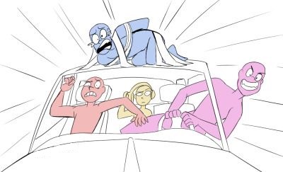 4 people in a car Blank Meme Template