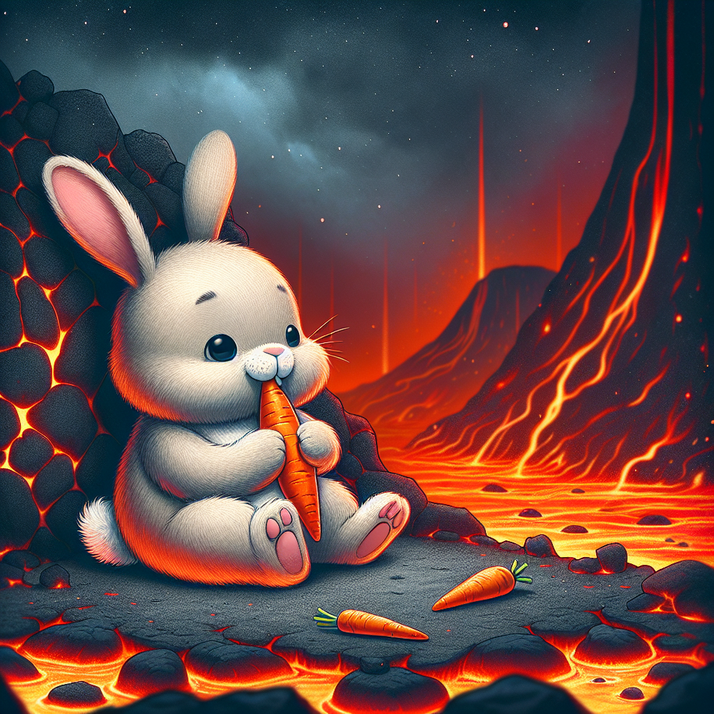 cute rabit sitting in hell Blank Meme Template