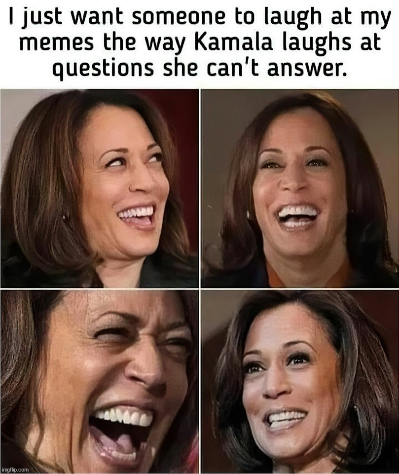 She sure loves to cackle | image tagged in kamala harris,cackle,laugh | made w/ Imgflip meme maker