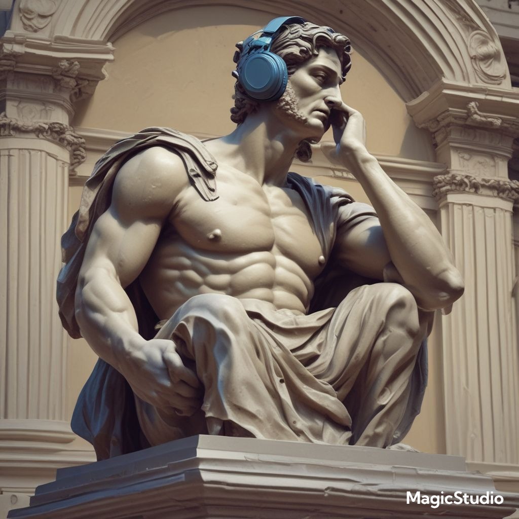 High Quality deep thinking roman statue Blank Meme Template