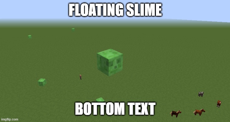 Floating Slime | FLOATING SLIME; BOTTOM TEXT | image tagged in bottom text | made w/ Imgflip meme maker