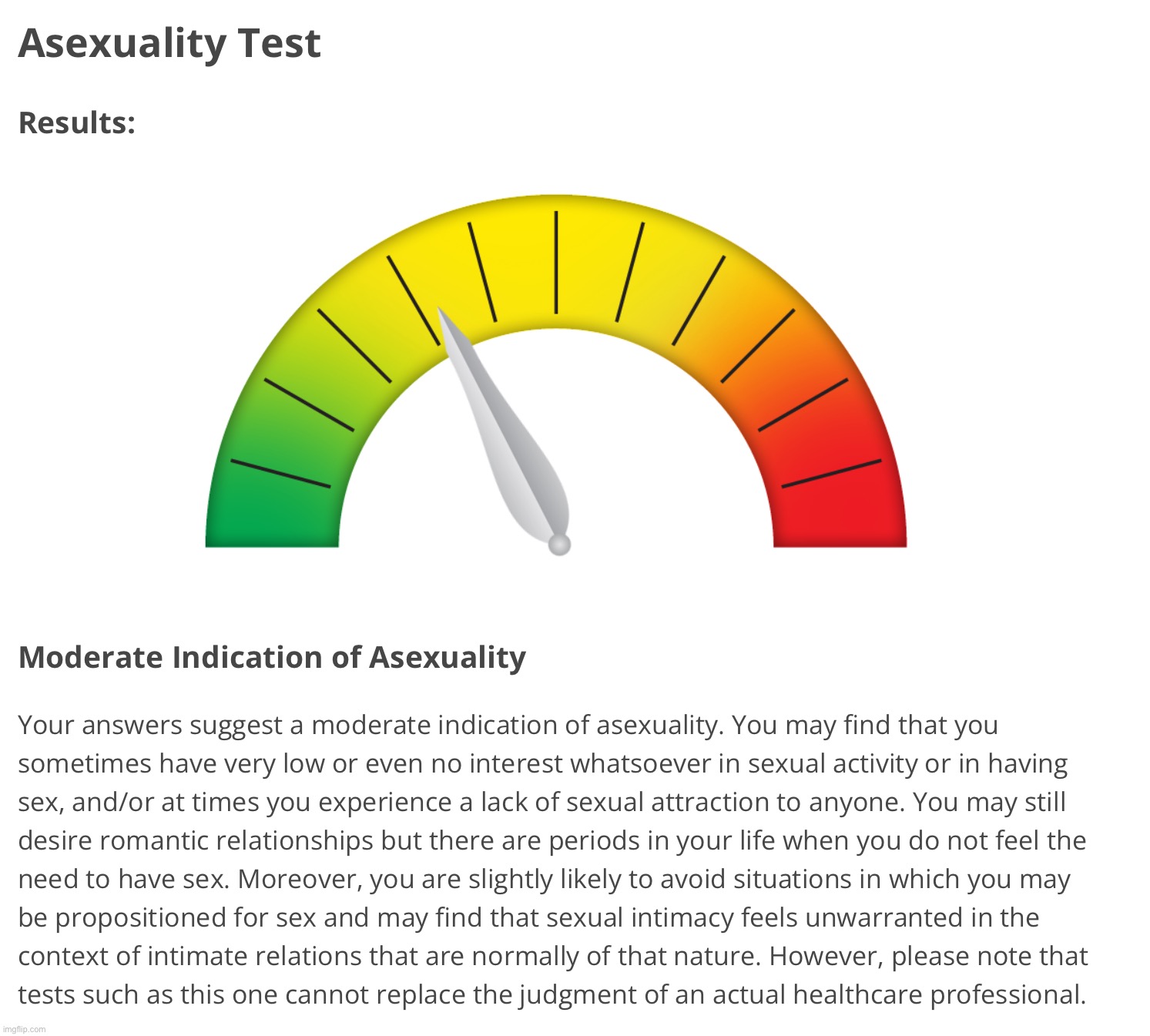 Asexuality test | image tagged in lgbtq,ace,asexual,test,tests | made w/ Imgflip meme maker