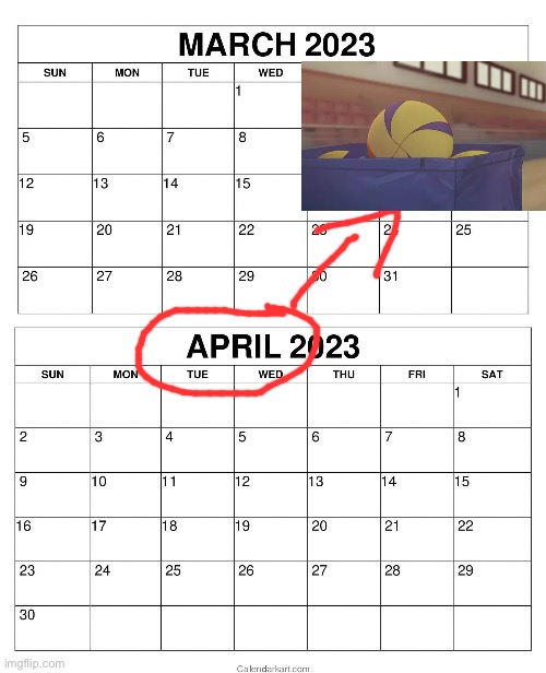 March-April 2023 Calendar 3 | image tagged in march-april 2023 calendar 3 | made w/ Imgflip meme maker