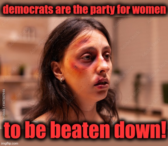 democrats are the party for women to be beaten down! | made w/ Imgflip meme maker