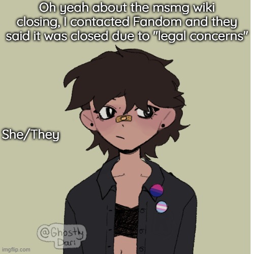 Neko picrew | Oh yeah about the msmg wiki closing, I contacted Fandom and they said it was closed due to "legal concerns"; She/They | image tagged in neko picrew | made w/ Imgflip meme maker