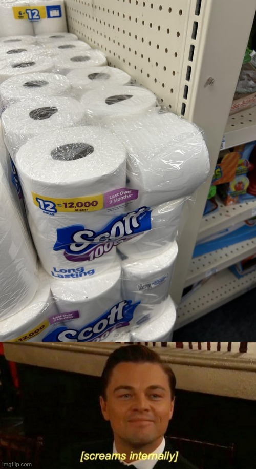 Toilet paper | image tagged in screams internally leo,toilet paper,memes,you had one job,store,fails | made w/ Imgflip meme maker