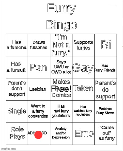 im not a fur | image tagged in furry bingo | made w/ Imgflip meme maker