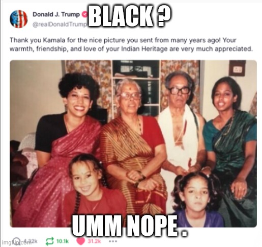 kamala harris | BLACK ? UMM NOPE . | image tagged in kamala harris | made w/ Imgflip meme maker
