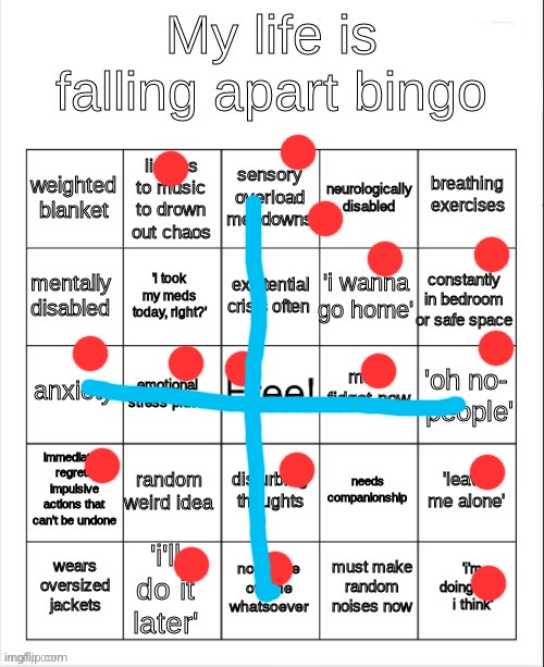 *sob* | image tagged in my life is falling apart bingo | made w/ Imgflip meme maker