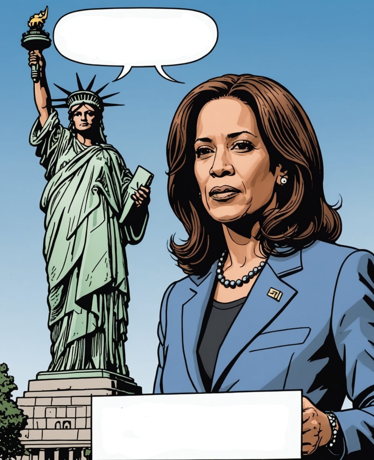 Kamala Harris by Carrie Cature Blank Meme Template