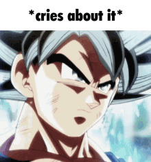 Goku Cries About It Blank Meme Template