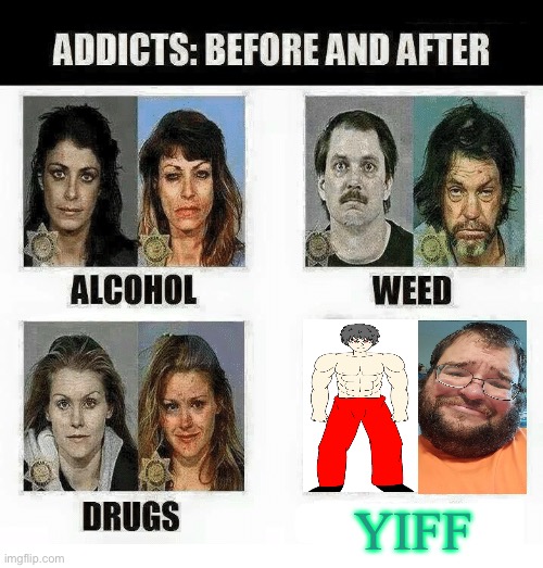 High Quality Addicts before and after anti furry edition Blank Meme Template