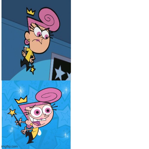 Wanda hotline bling meme | image tagged in fairly odd parents,drake hotline bling | made w/ Imgflip meme maker