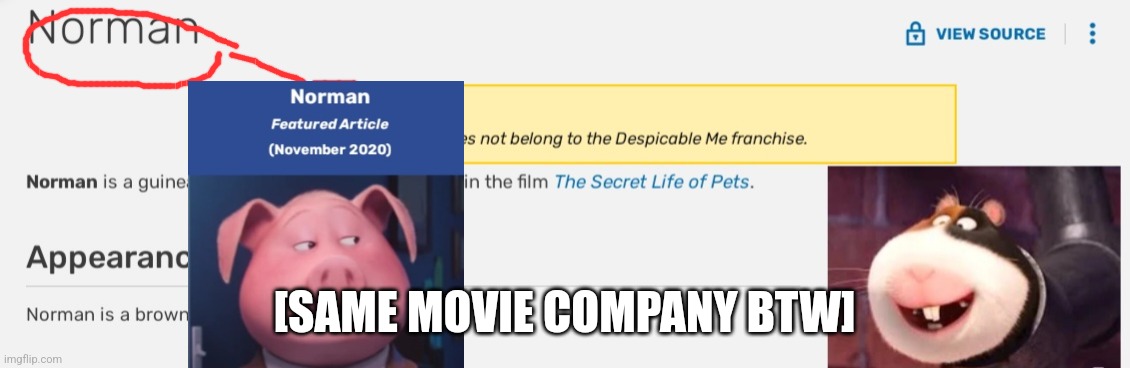 [SAME MOVIE COMPANY BTW] | made w/ Imgflip meme maker