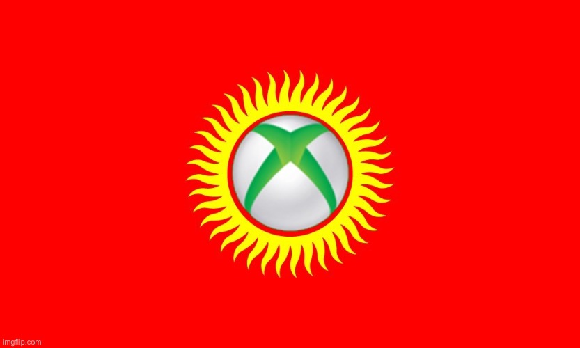 Flag of Kyrgyzstan but it’s Xbox | made w/ Imgflip meme maker