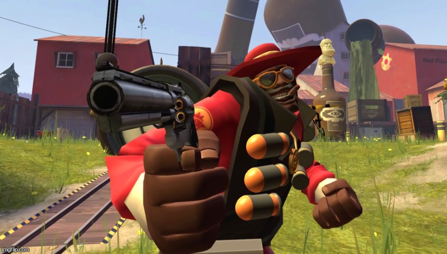 Demoman with gun | image tagged in demoman with gun | made w/ Imgflip meme maker