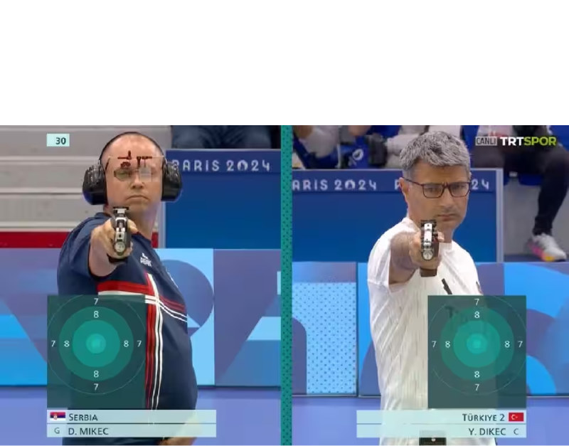 Olimpic shooter Blank Meme Template