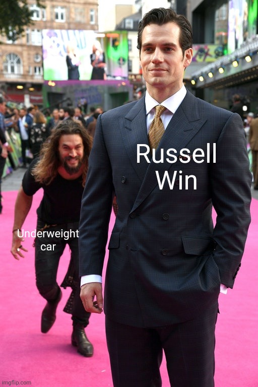 Jason Momoa Henry Cavill Meme | Russell Win; Underweight car | image tagged in jason momoa henry cavill meme,formula 1,belgium,racing,weight loss,george | made w/ Imgflip meme maker