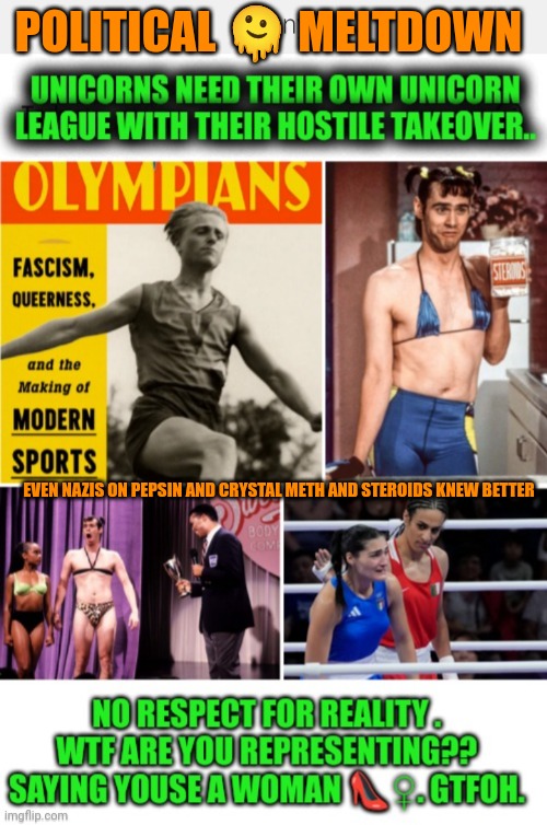 Funny | POLITICAL 🫠 MELTDOWN; EVEN NAZIS ON PEPSIN AND CRYSTAL METH AND STEROIDS KNEW BETTER | image tagged in funny,politics,political compass,olympics,political humor,wrong | made w/ Imgflip meme maker