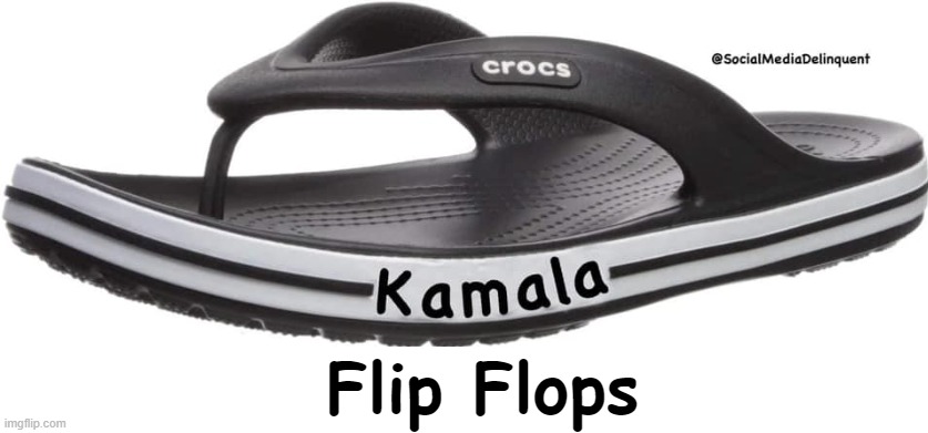 Flip Flops | image tagged in kamala harris,flip flops | made w/ Imgflip meme maker