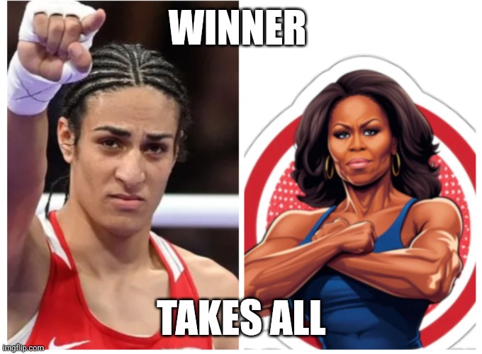 Khelif vs Big Mike | WINNER; TAKES ALL | image tagged in olympics | made w/ Imgflip meme maker