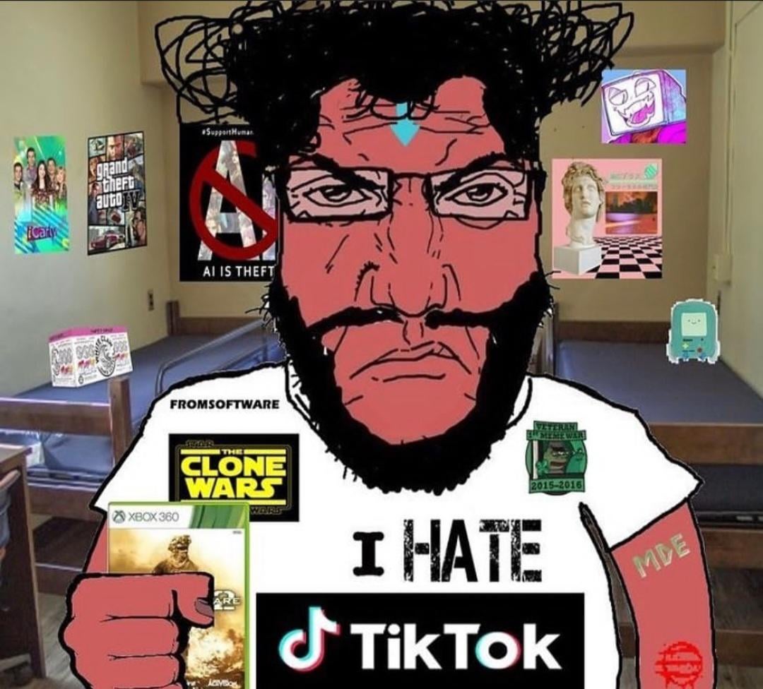 I hate Tiktok soyjak Blank Meme Template