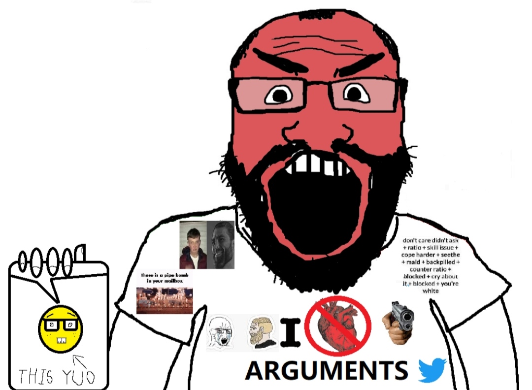 I hate arguments soyjak Blank Meme Template