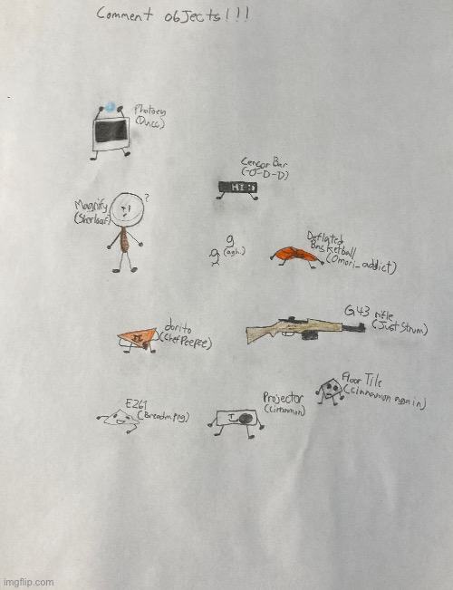 Comment some more ig. I’ll be off for a bit so I expect a bunch of objects | made w/ Imgflip meme maker