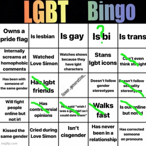 LGBTQ bingo | image tagged in lgbtq bingo | made w/ Imgflip meme maker